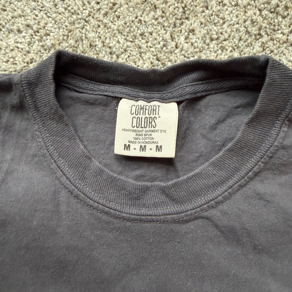 Comfort Colors Black Crewneck Tee with Faded Charcoal Wash - Picture 3 of 4